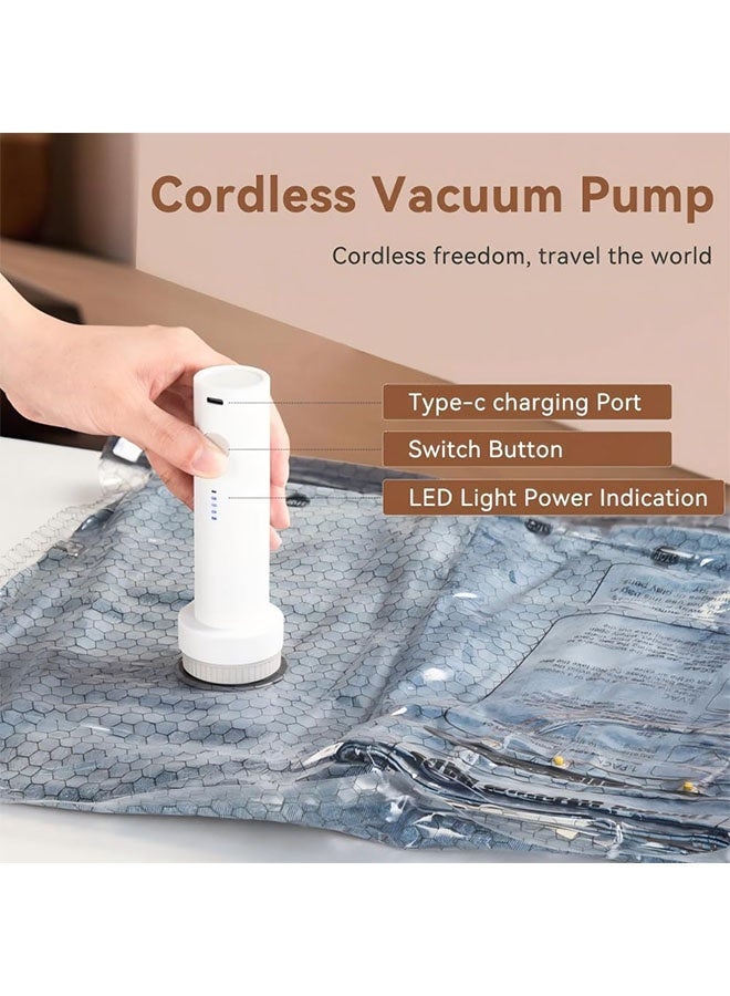 AGREON Cordless Electric Vacuum Pump, Vacuum Storage Bags Travel Air Pump, Portable Rechargeable Type-C & Compression Space Saver For Clothes, Blankets, Bedding, Travel Supplies (38mm Diameter Suction Port) - Image 4